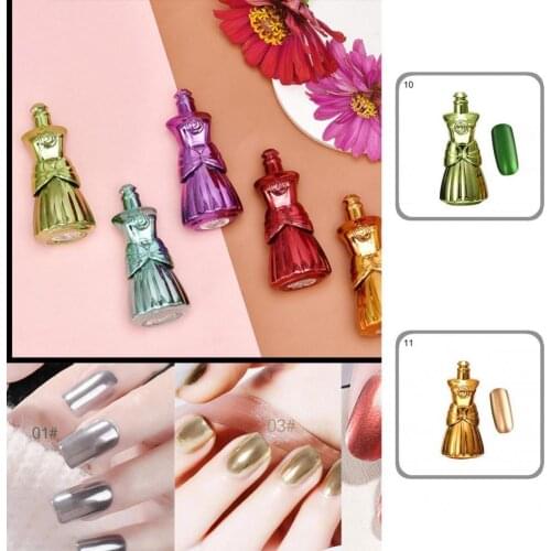 Gorgeous 10ml Gentle Princess Mirror Nail Polish Portable Fingertips Nail Polish Strong Waterproof for Girl