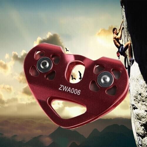 Mounchain 30KN High Strength Climbing Buckle Dual Pulley Zip Line Trolley Climbing Mountaineering Buckle Carabiner Accessories