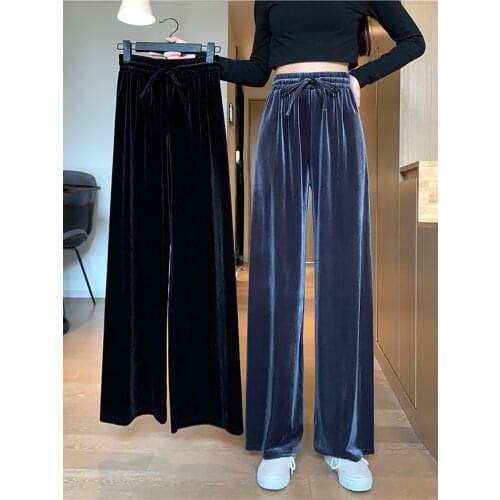 WHOHOLL Women's Velvet Trousers