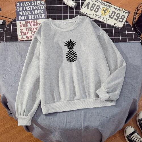 New Fashion Harajuku Womens Sweatshirt Girls Female Casual Pineapple Hoodies Pullover Kpop Hiphop Oversized Hoodie 4 Colors