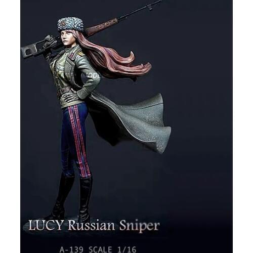 1/16 Resin Figure Kits Caucasian female sniper soldier resin soldier self-assembled A-139
