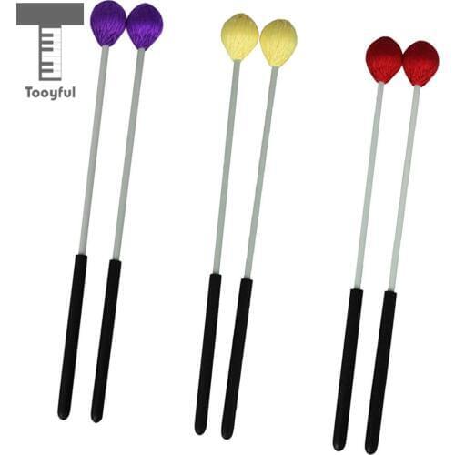 Tooyful 1 Pair Marimba Mallets Glockenspiel Xylophone Perform Practice Sticks Beaters Percussion Instrument Accessory