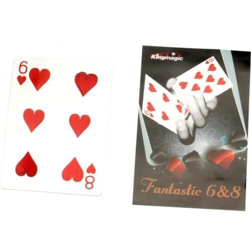 1Pcs Fantastic 6 & 8 Moving Point Card Magic Tricks Magician Gimmick Close Up Magic Props Professional Mentalism Comedy