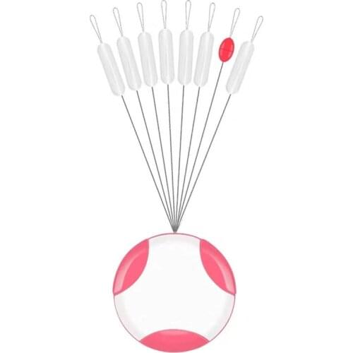 10Pcs 7+1 Fishing Stopper Bobber Float Transparent Silica Gel White Rubber Stopper Fish Line Resistance Space Oval Bean S M L