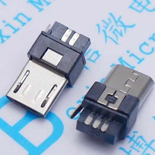10pcs Micro USB 5pin Male Plug Connector Welding Type for Tail Charging Mobile Phone