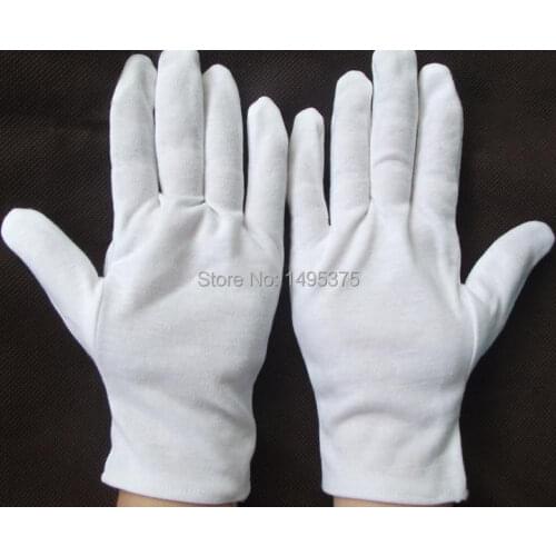 120pairs/lot White Formal Gloves Tuxedo Honor Guard Parade Santa Men Inspection Gloves Etiquette glove