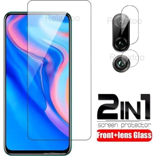 2in1 Protective Glass For Huawei Y9 Prime 2019 Glass Tempered For Huawei y5 y6 y7 pro prime 2019 Y7p Y6P 2020 Camera Lens Film