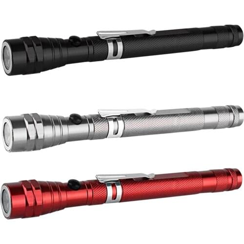 3 Led Magnetic Pickup Tool Telescoping Flexible Extensible Aluminum Alloy Led Flashlights
