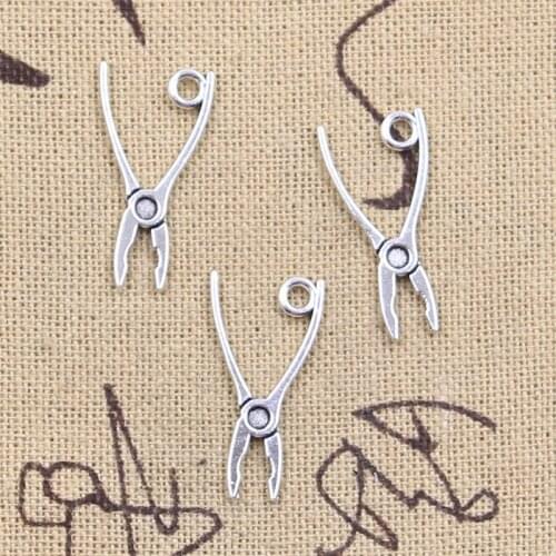 30pcs Charms Tools Vise 24x12mm Antique Silver Color Pendants Making DIY Handmade Tibetan Finding Jewelry
