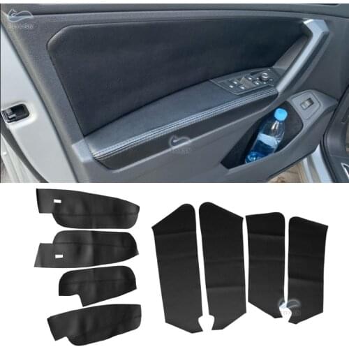 For VW Tiguan 2017 2018 2019 4pcs Microfiber Leather Interior Door Panels Guards / Door Armrest Panel Cover Protective Trim