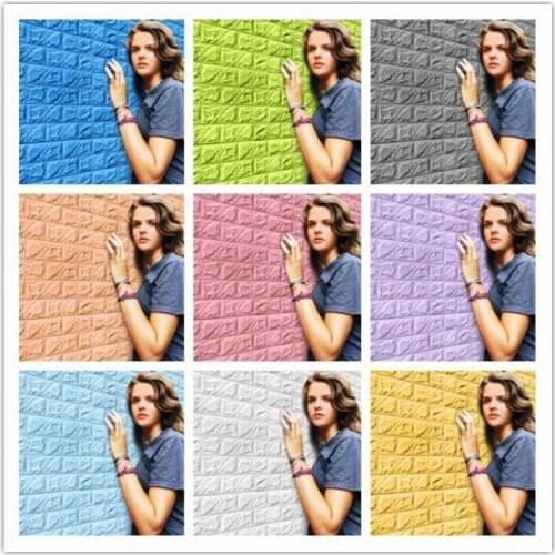 77x70cm PE Foam 3D Wall Stickers Wallpaper DIY Brick Stone Wall Decor Living Room Kids Bedroom Modern Style Decorative Sticker
