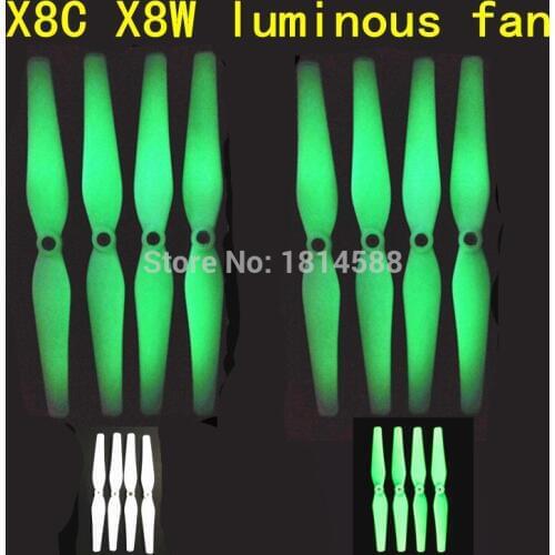 8PCS White Luminous Blades Propellers Spare Parts for Syma X8 X8C X8C-1 X8W X8G RC helicopter