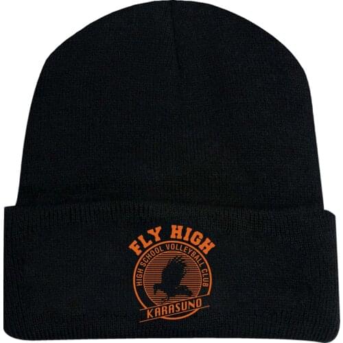 Anime Haikyuu!! Shoyo Hinata Tobio Kageyama Hip Hop Knitted Masked Hat Brimless Pullover Cap Headgear Helmet