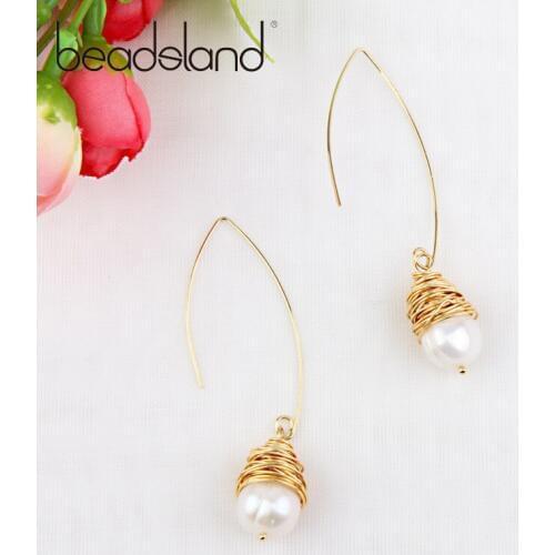 Beadsland Drop Earrings Freshwater Pearls Gilding Wire Fashion Cute/Romantic Woman Girl Party Festival Hot Sell Gift 40061