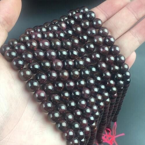 Natural Dark Red Garnet Beads Round Loose Stone Beads For Jewelry Making DIY Bracelet Necklace Accessories 15'' 4/6/8/10/12mm
