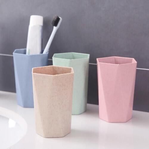Nordic Wheat Straw Tooth Brushing Mug Couple Gargle Cup Home Travel Supplies Drinking Water Brush Teeth Washing Cup