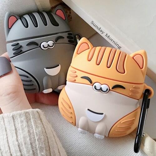 For Airpods Pro 3D Cute Cartoon Orange Cat Earpods Case for Apple Airpods 1 2 3 Meow Kitty Wireless Earphone Cover Charging Box