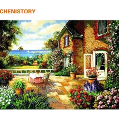 CHENISTORY Landascape Diy Digital Painting Kits Modern Wall Art Picture Coloring Painting By Numbers Home Decoration Artwork
