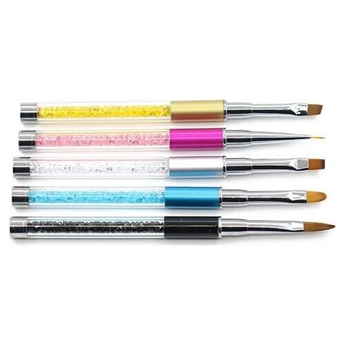 Hot sale Fashion Acrylic Handle Nail Art DIY Painting Pen Nail Head Design Fiber Brush Tool Nail Tools