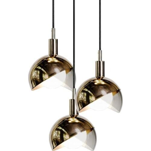 And lanterns of contemporary and contracted restaurant glass ball milk tea shop, bar round metal art small droplight
