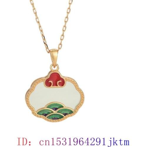 Jade Ruyi Pendant Jewelry Charm Women Zircon Gifts Chinese Gemstone Crystal Amulet 925 Silver Chalcedony Natural Necklace