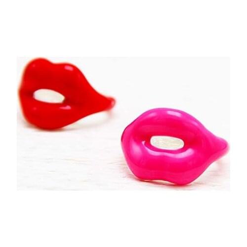 New Arrivals Sexy ring Red and Pink Chubbiness small Lip shape finger Ring