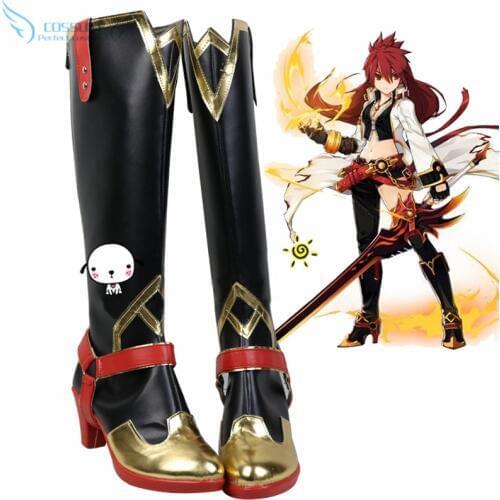 ELSWORD Blazing Heart Elesis Cosplay Shoes Boots Professional Handmade ! Perfect Custom for You