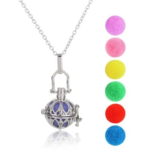 Simple Fine Perfume Aroma Diffuser Pendant Necklace Women Jewelry Gifts Gold Metal Essential Oils Diffuser Necklace
