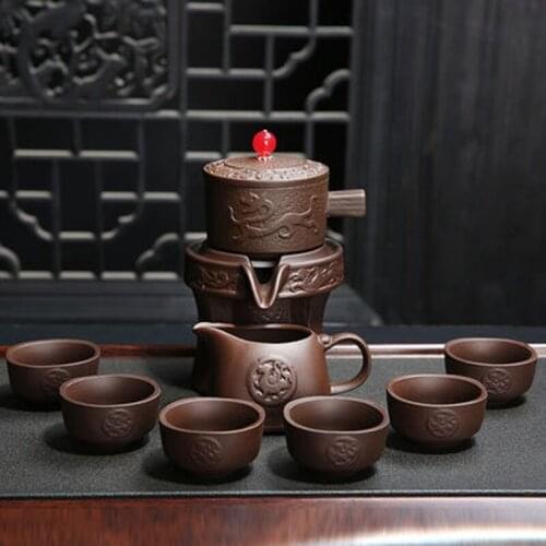 Creative Ceramic Teapot Chinese Kung Fu Teacup Semi-automatic Lazy Tea Set High Quality Drinkware