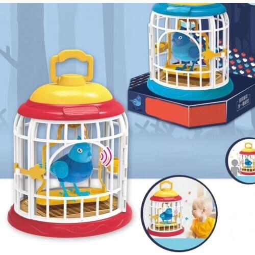 Children Creative Sound Control Induction Simulation Bird Cage Toy Boy Girl Gift
