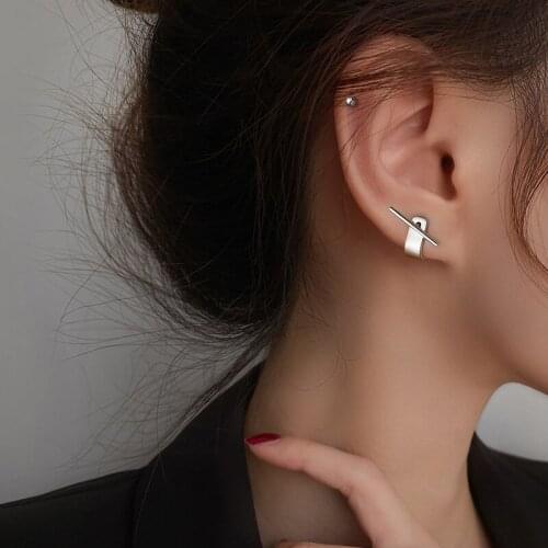 Stud Earrings Geometric U-shaped For Women Long Strip Simple Korean Fashion Punk Girl Student Lady Luxury Jewelry Gift BOYULIGE