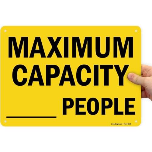 SmartSign-señal de escritura "personas de máxima capacidad", plástico, 8 "x 12"