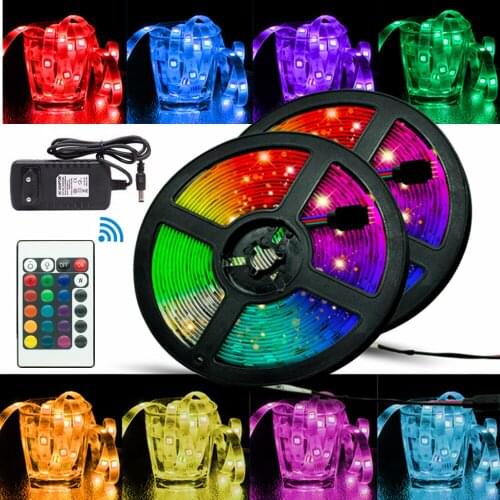 LED Strip Light 5050 2835 Waterproof Room Decoration Lamp Strips Flexible Ribbon String Infrared Controller Christmas Lighting