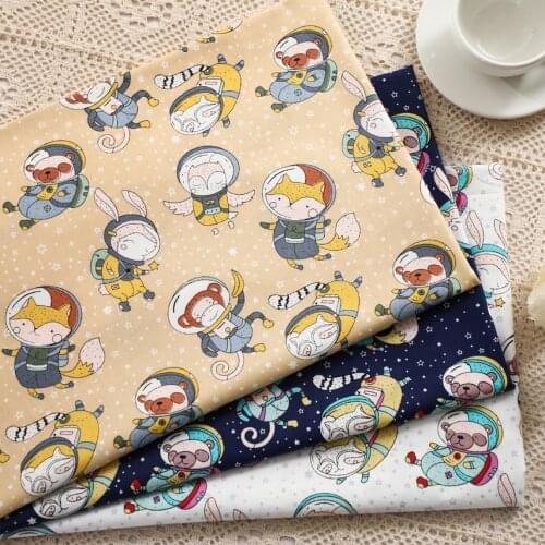 Syunss Cute Universe Fox Print Diy Patchwork Cloth For Quilt Baby Cribs Cushions Dress Sewing Tissus Twill Cotton Fabric Tecido