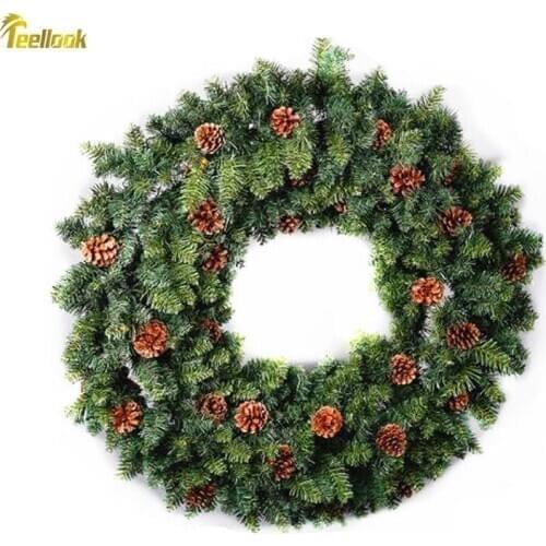 Teellook Christmas Wreath Christmas Mall Hotel Home Decoration Arrangement