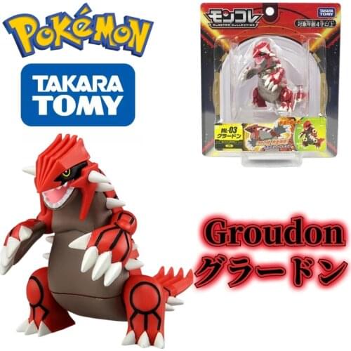 TOMY ML-03 Pokemon Figures Ruby And Sapphire Handsome Groudon Toys High-Quality Perfectly Reproduce The Appearance Anime Gift