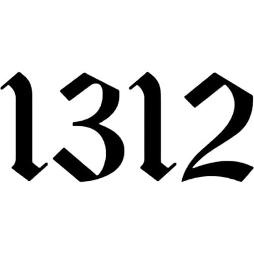 Funny Vinyl Decal Number 1312 Car Sticker Reflective Waterproof Stickers on Truck Bumper Rear Window