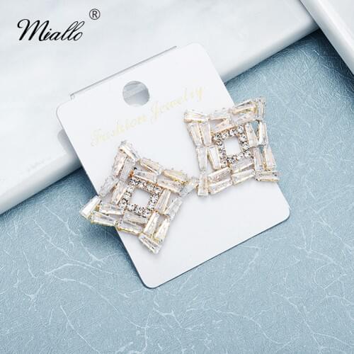 Miallo Fashion Crystal Stud Earrings for Women Accessories Gold Color Rhinestone Earring 2020 Trendy Party Luxury Jewelry Gifts