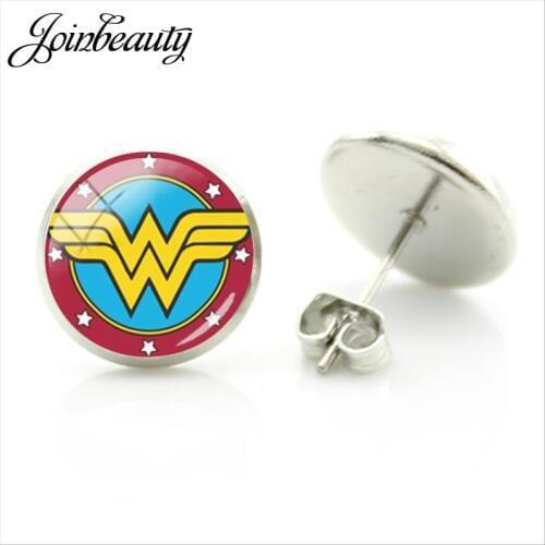 JOINBEAUTY Wonder Women Super Hero Movie Stud Earrings Fashion Earrings Lovely Suit Summer Romantic Cartoon Woman Jewlery NS426