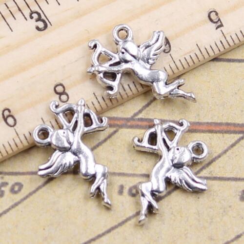 30pcs Charms love angel Cupid 20x15mm Tibetan Bronze Silver Color Pendants Antique Jewelry Making DIY Handmade Crafts