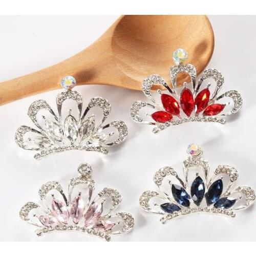 5PCS/Lot Full Diamond Metal Crown Appliques For DIY Cell Phone Pendant Jewelry Making Hair Clip Accessories