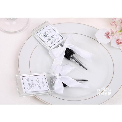 50 Pieces High Quality Crystal Photo Frame Bottle Stopper Wine Stopper Wedding Favor Souvenirs SN2025