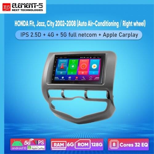ELEMENT-5 7" 2G+32G Android 10 4G WIFI RDS DSP Car Radio For HONDA Fit, Jazz, City 2002-2008 Navigation GPS HIFI