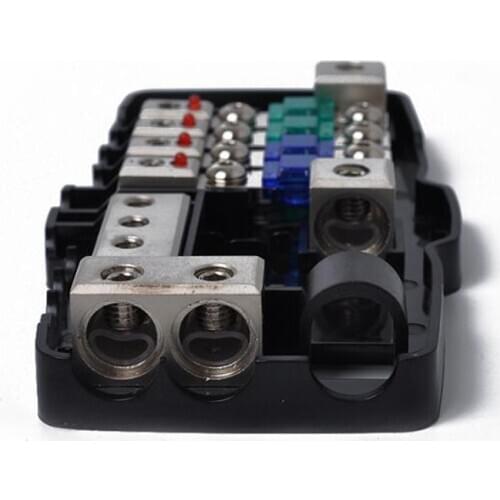 Baoblaze 4 Ways Car Audio ANS Fused Power Distribution Block 2x 0/2GA IN 4x 4/8GA OUT