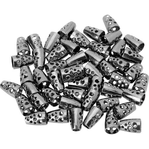 50 Paracord Locks Zinc Alloy Rope Cord Ends Locking Toggle Hollow Out Conical Bell Bell Fasten Stopper Keeper Button for Lanyard