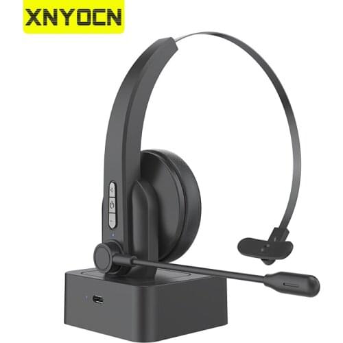 Xnyocn Bluetooth Call Center Headset Hands-free Wireless Headphones With Mic Noise Cancelling Headphone for Call Center 17h Talk