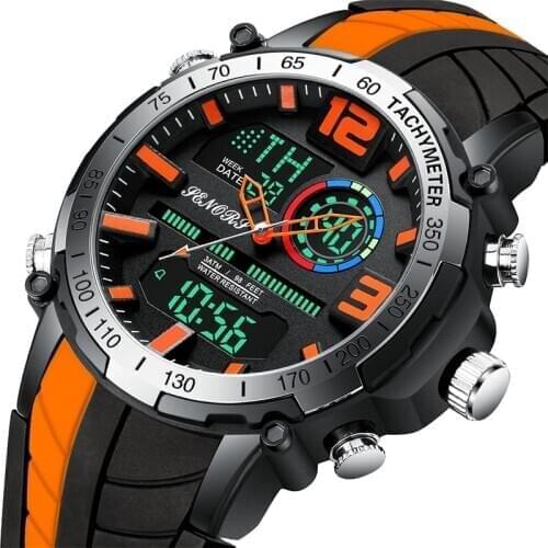 2020 New Men Watch Top Brand Luxury Fashion Dual Display Wristwatch Analog Digital Sports Waterproof Clock Relogio Masculino