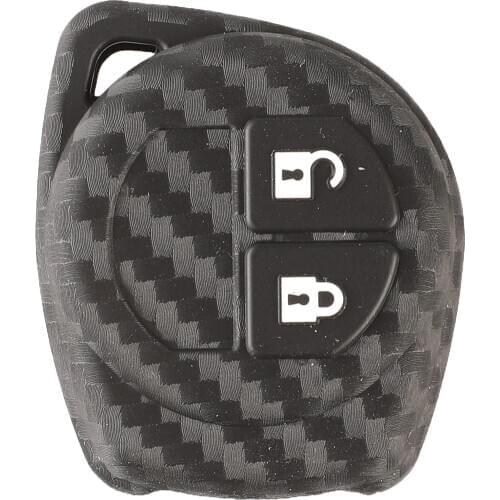 Bilchave 2 Buttons NEW Carbon Fiber Silicone Rubber Remote Car Key Case Fob Cover For Suzuki Igins Alto SX4 Swift Vauxhall Agila