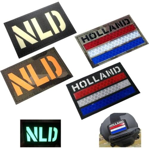 The Netherlands Flag Infrared Reflective IR Patch NLD Holland National Emblem Dutch Tactical Sticker Hook Loop badge