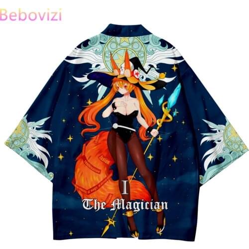 Harajuku Kimono Suit Cardigan Women Men 2021 New Plus Size 6XL 5XL Loose Japanese Samurai Cosplay Yukata Tops + Pants Sets